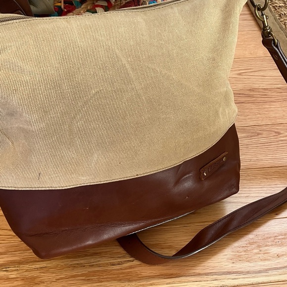 L.L. Bean Canvas Brown Leather Bag - Picture 3 of 6
